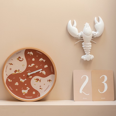 child clock terracotta